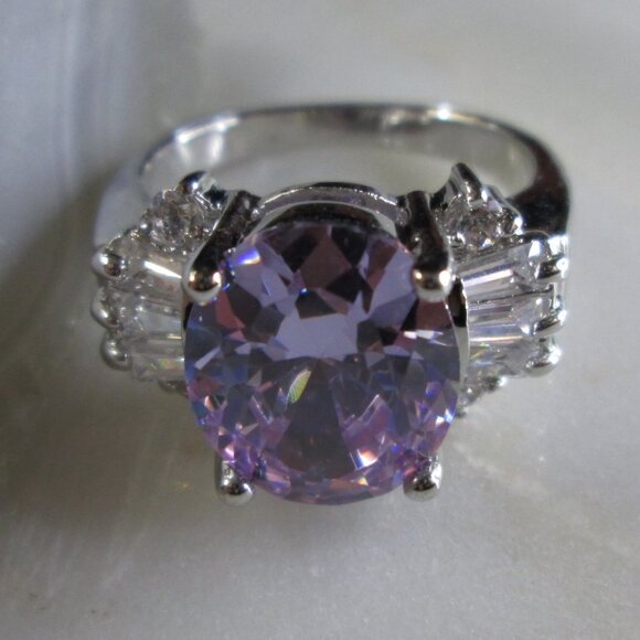 Lilac Bauble CZ Cocktail ring - Picture 5 of 9